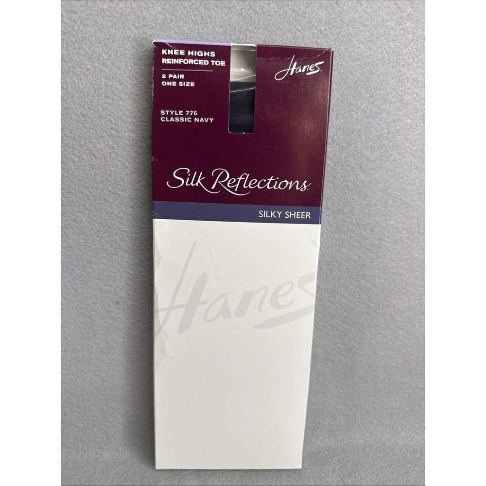 hanes silk reflections knee highs Style 775 Classic Navy  P20